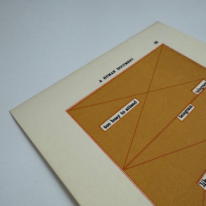 A Humument page 89 'too busy to attend' by Tom Phillips | The Tetrad Press, 1970