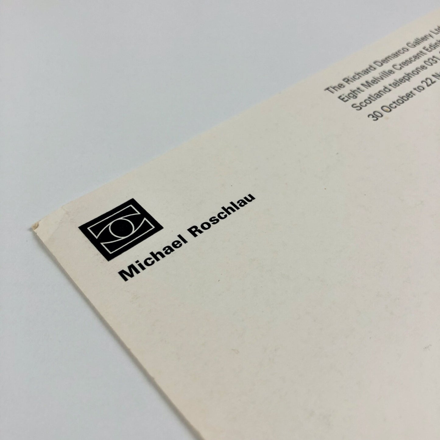 Michael Roschlau | The Richard Demarco Gallery 1969 promotional card