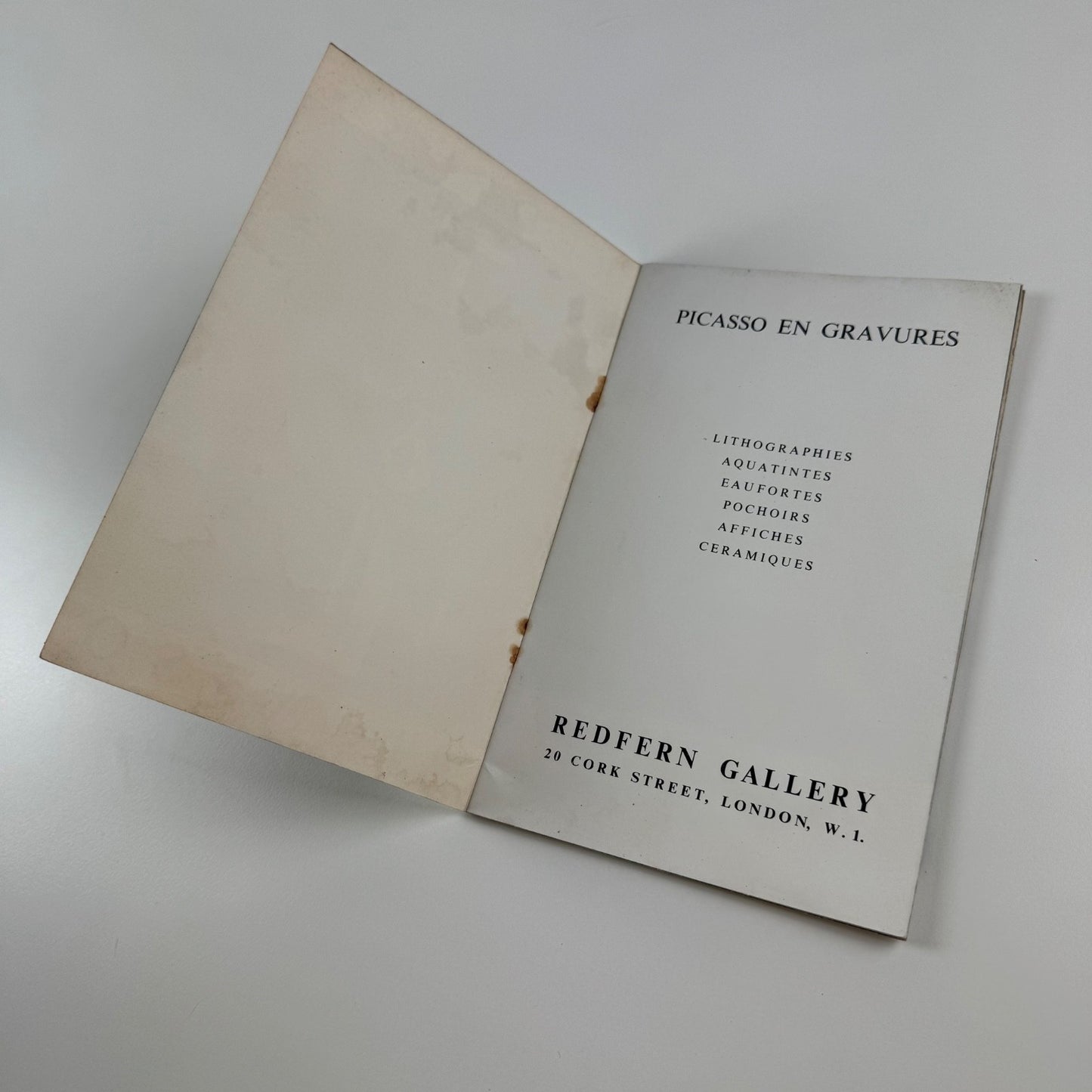 Picasso en gravures | Redfern Gallery, London, 1960