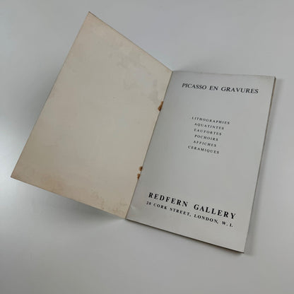 Picasso en gravures | Redfern Gallery, London, 1960