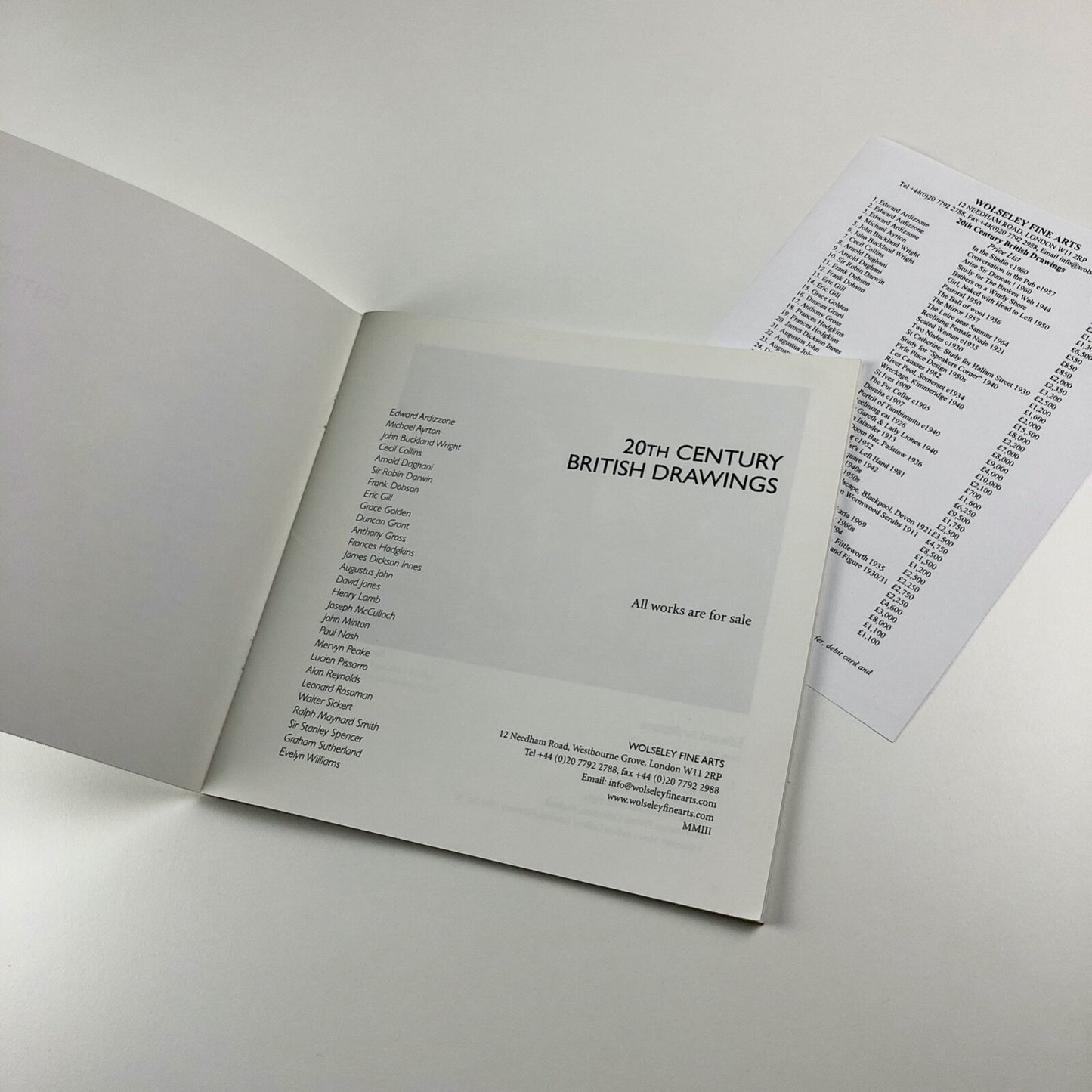 20th Century British Drawings | Wolseley Fine Arts exhibition catalogue, 2003