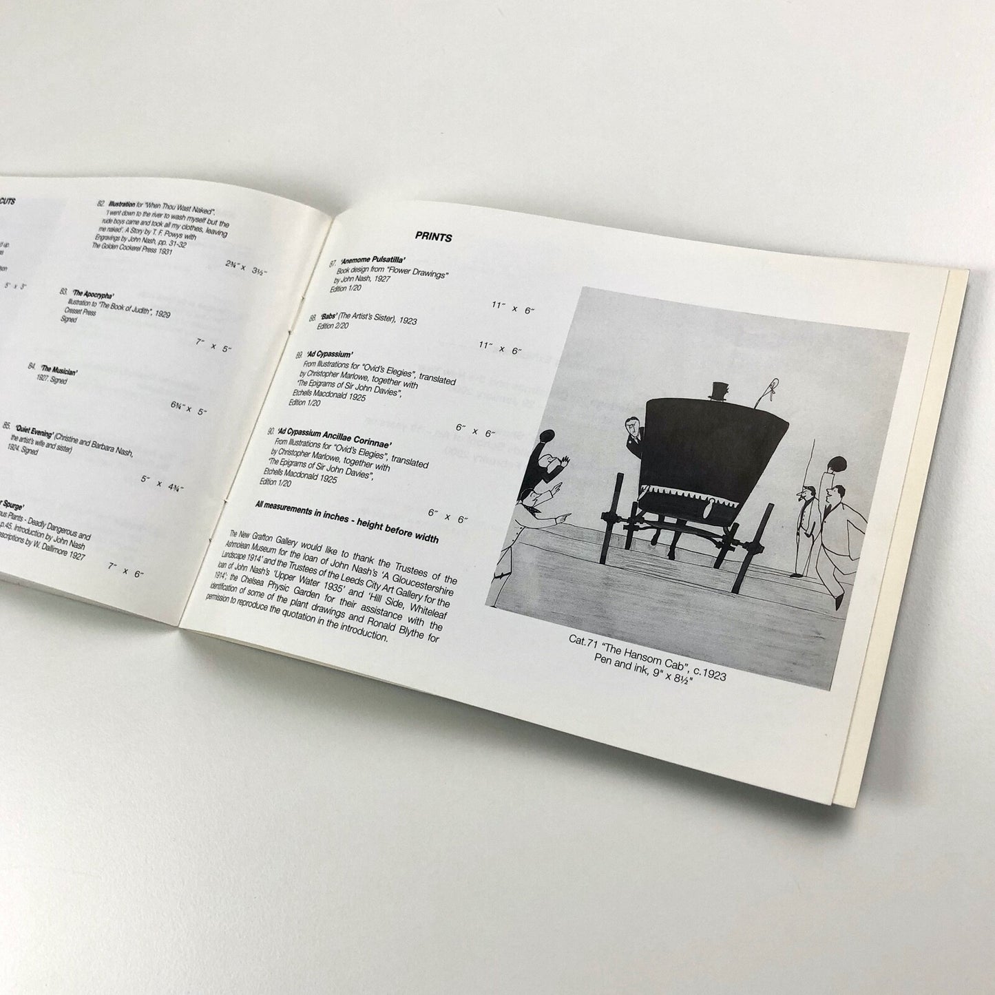 John Nash Studio Show | New Grafton Gallery catalogue, November 1999