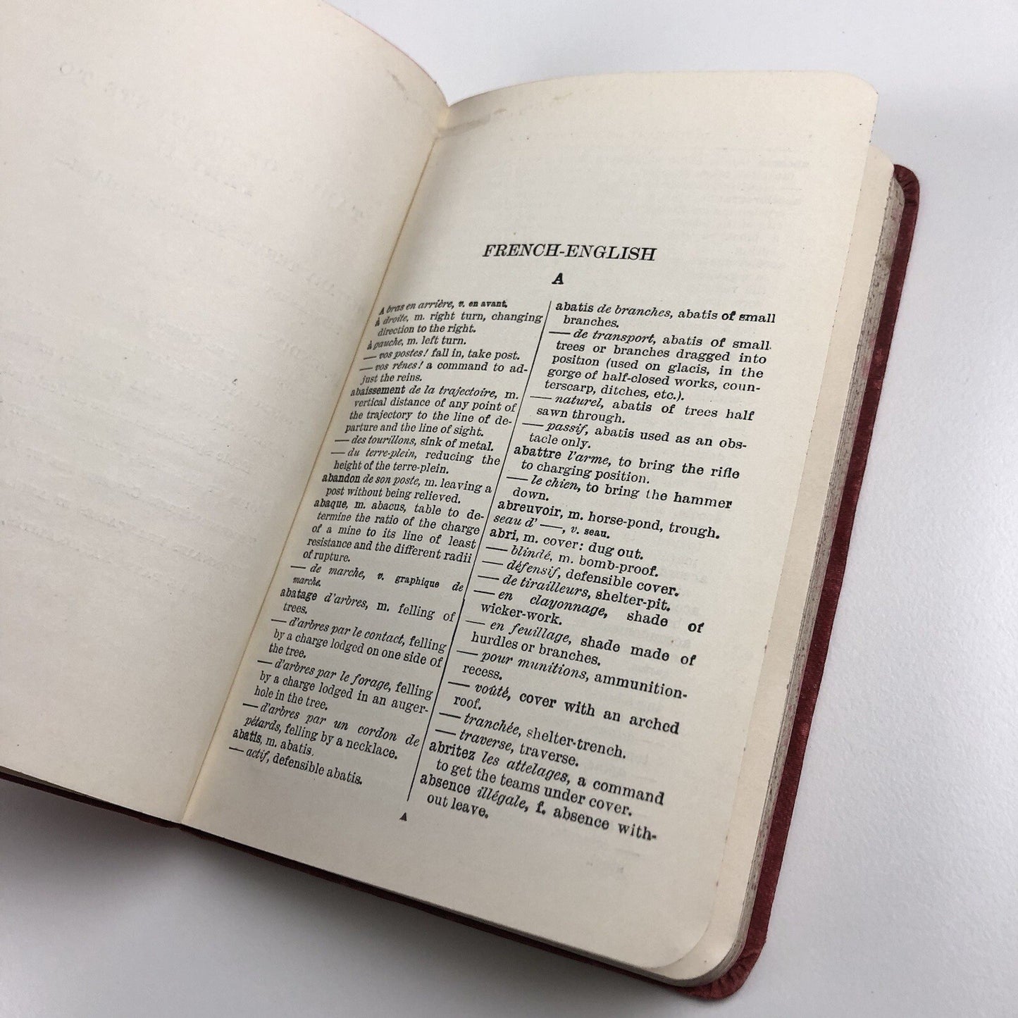 A Dictionary or English & French Military Terms | A. Barrère Part II, Hachette 1917