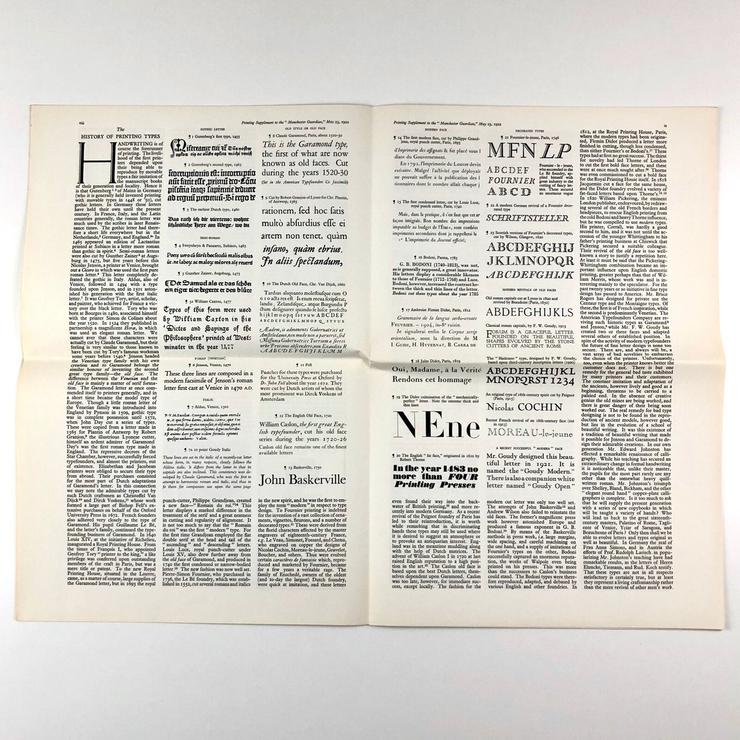 Printing Supplement – reproduction from 1922 Manchester Guardian, 1967 ATypI