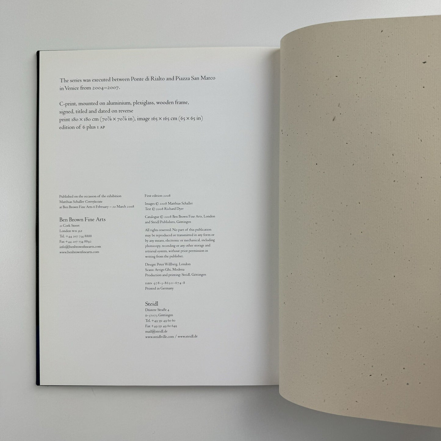 Matthias Schaller. Controfacciata | Ben Brown Fine Arts exhibition catalogue, 2008