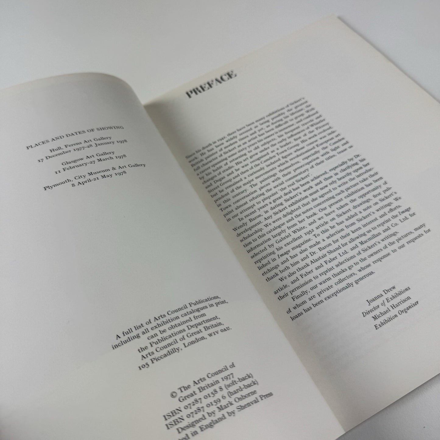 Paintings, drawings and prints of Walter Richard Sickert | Arts Council catalogue, 1977/8