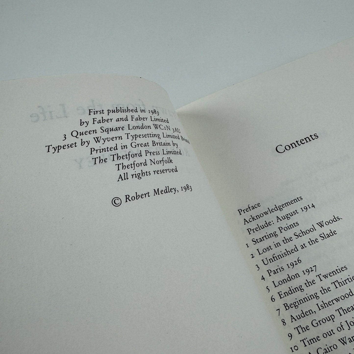 Robert Medley. Drawn from the Life: A memoir | Faber & Faber, 1983 1st edition