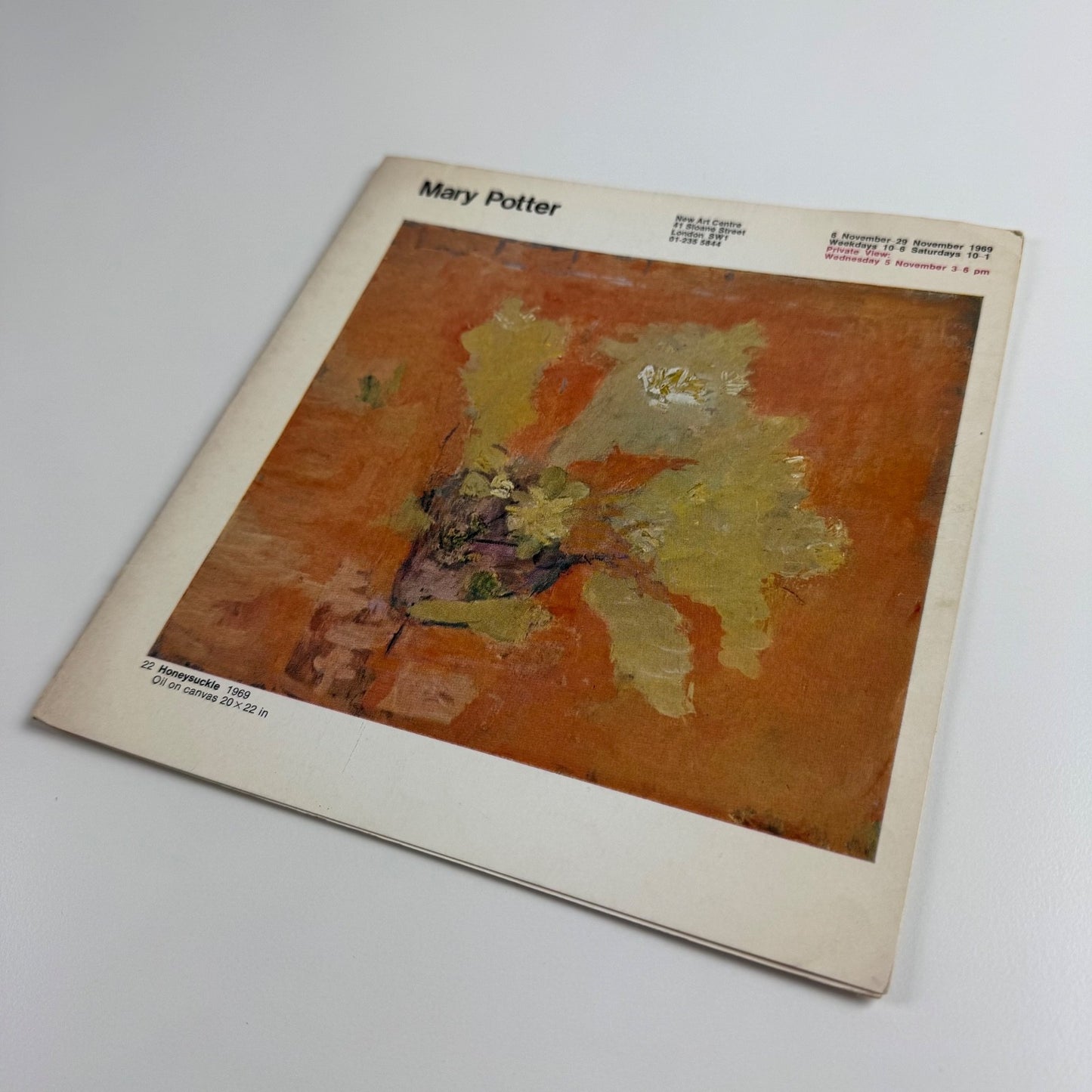 Folding card/catalogue Mary Potter | New Art Centre, 1969