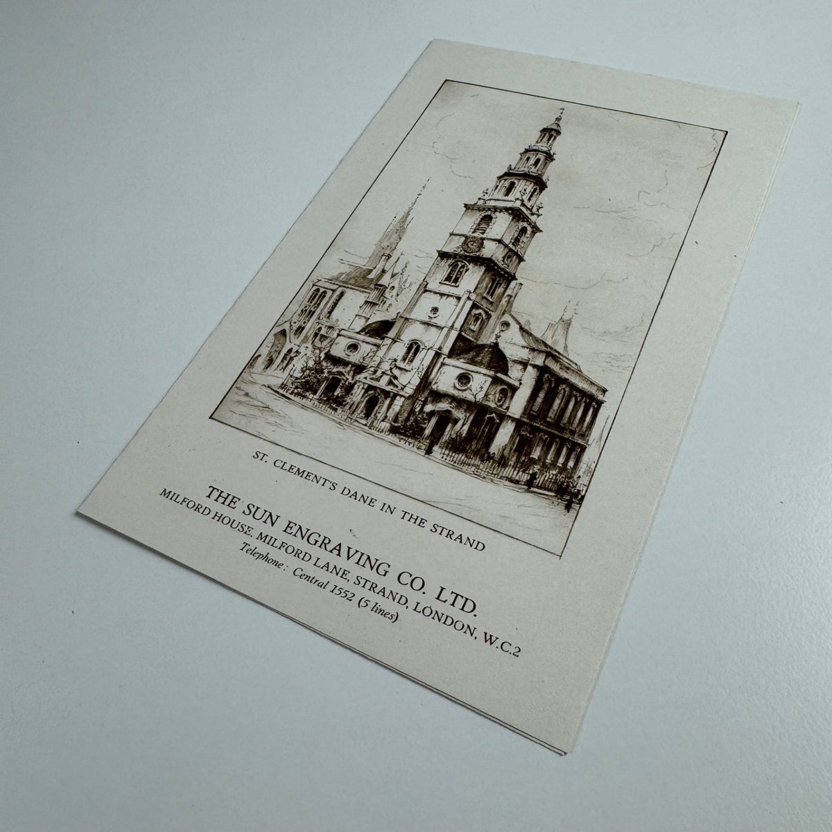 Leaflet for The Sun Engraving Co Ltd undated, c. 1927