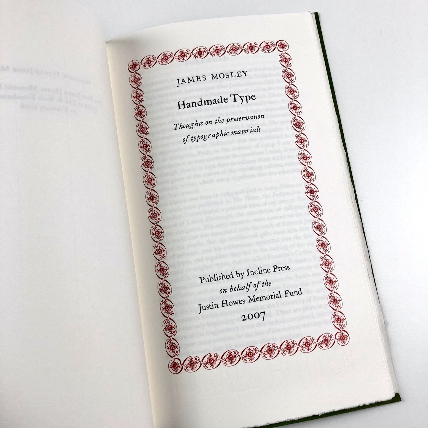Handmade Type by James Mosley | Incline Press / Justin Howes Memorial Fund, 2007