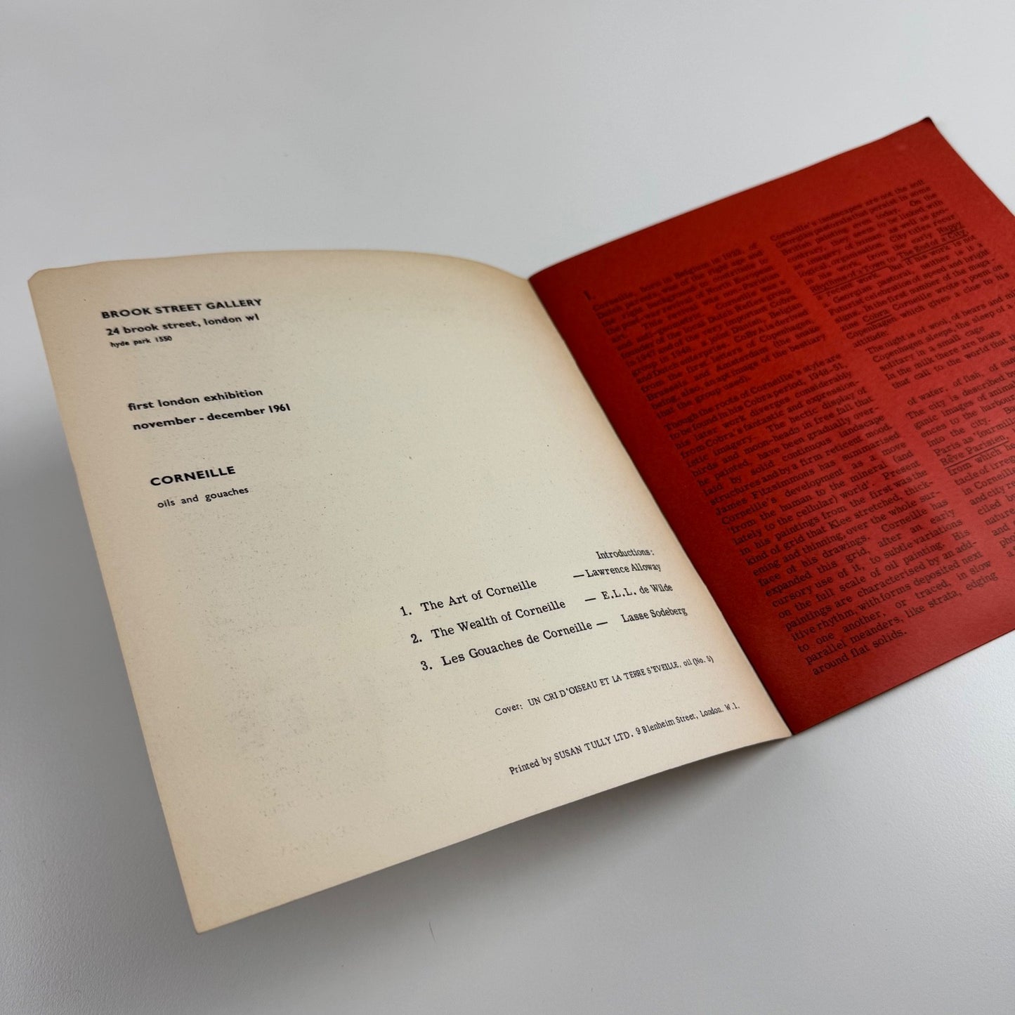 Corneille. First London exhibition | Brook Street Gallery, London, Nov/Dec 1961