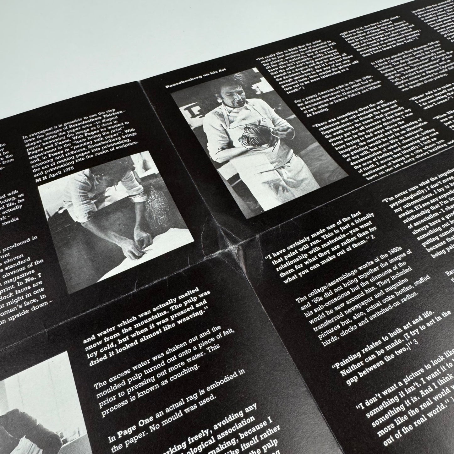 Fold-out poster/leaflet for Pages and Fuses and other prints by Robert Rauschenberg | Welsh Arts Council, 1975