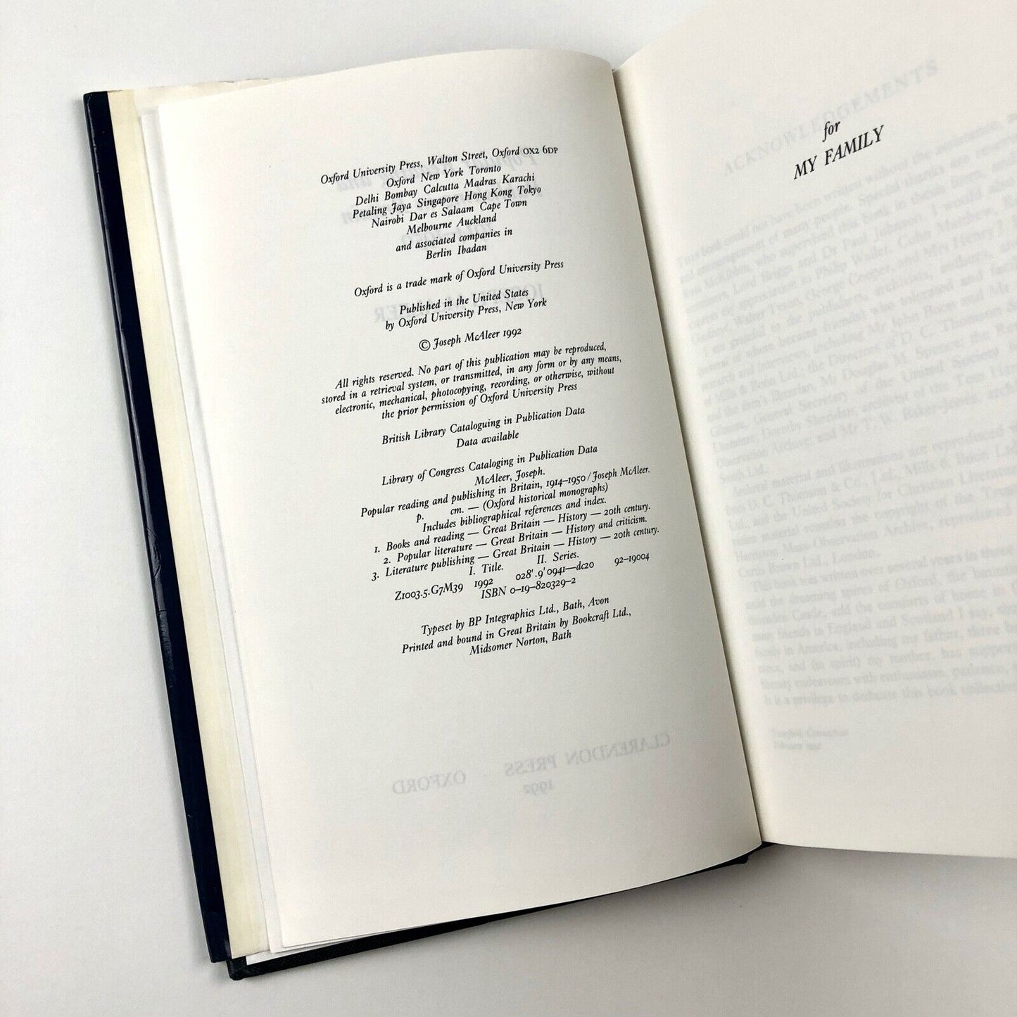 Popular Reading and Publishing in Britain 1914-1950 by Joseph McAleer | Clarendon Press | Oxford Historical Monographs, 1992