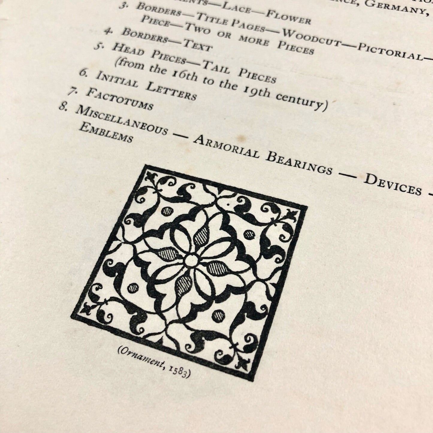 Prospectus for English Printers’ Ornaments Henry R. Plomer | Grafton & Co 1923