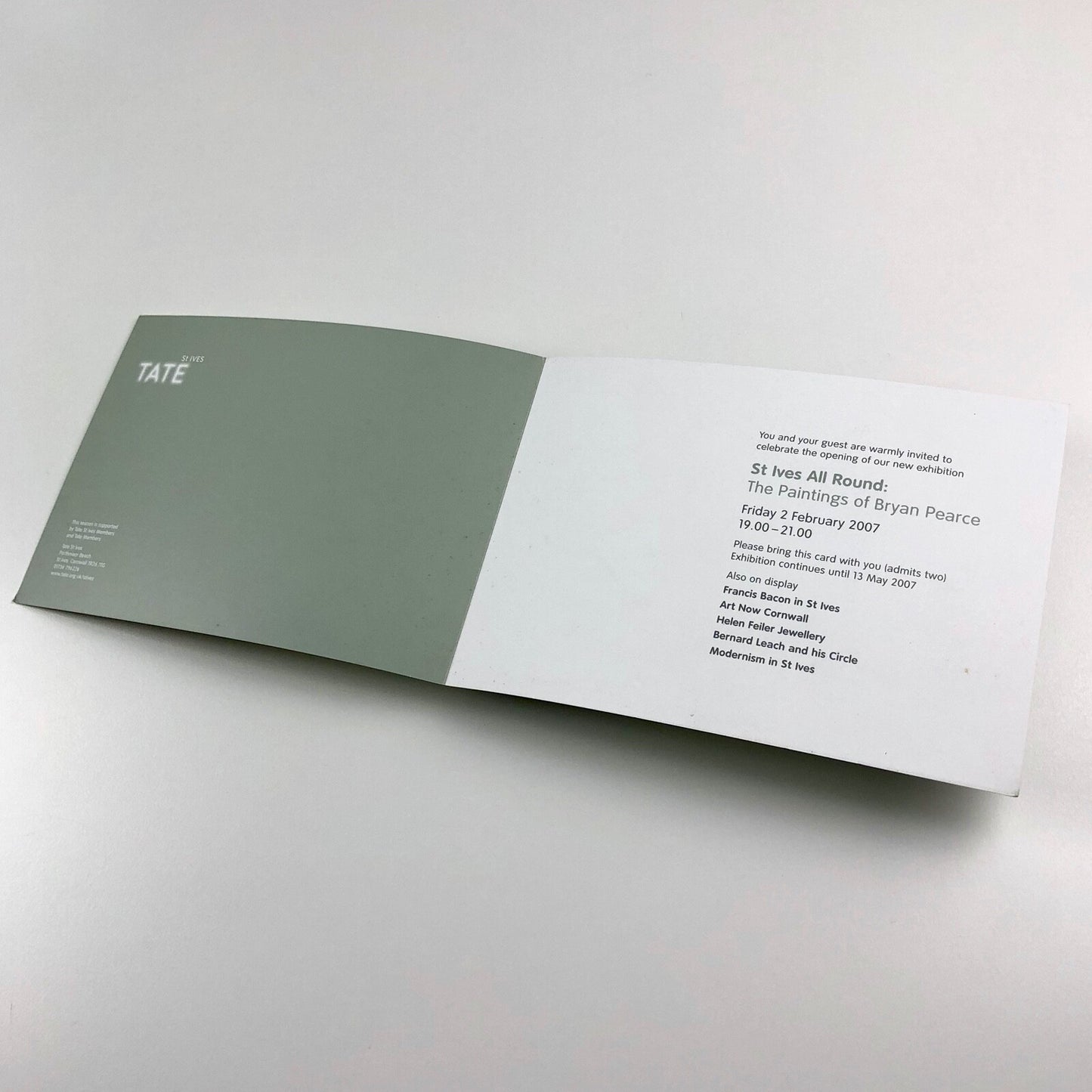 St Ives All Round: The Paintings of Byran Pearce | Private view invite, 2007 | Tate St Ives