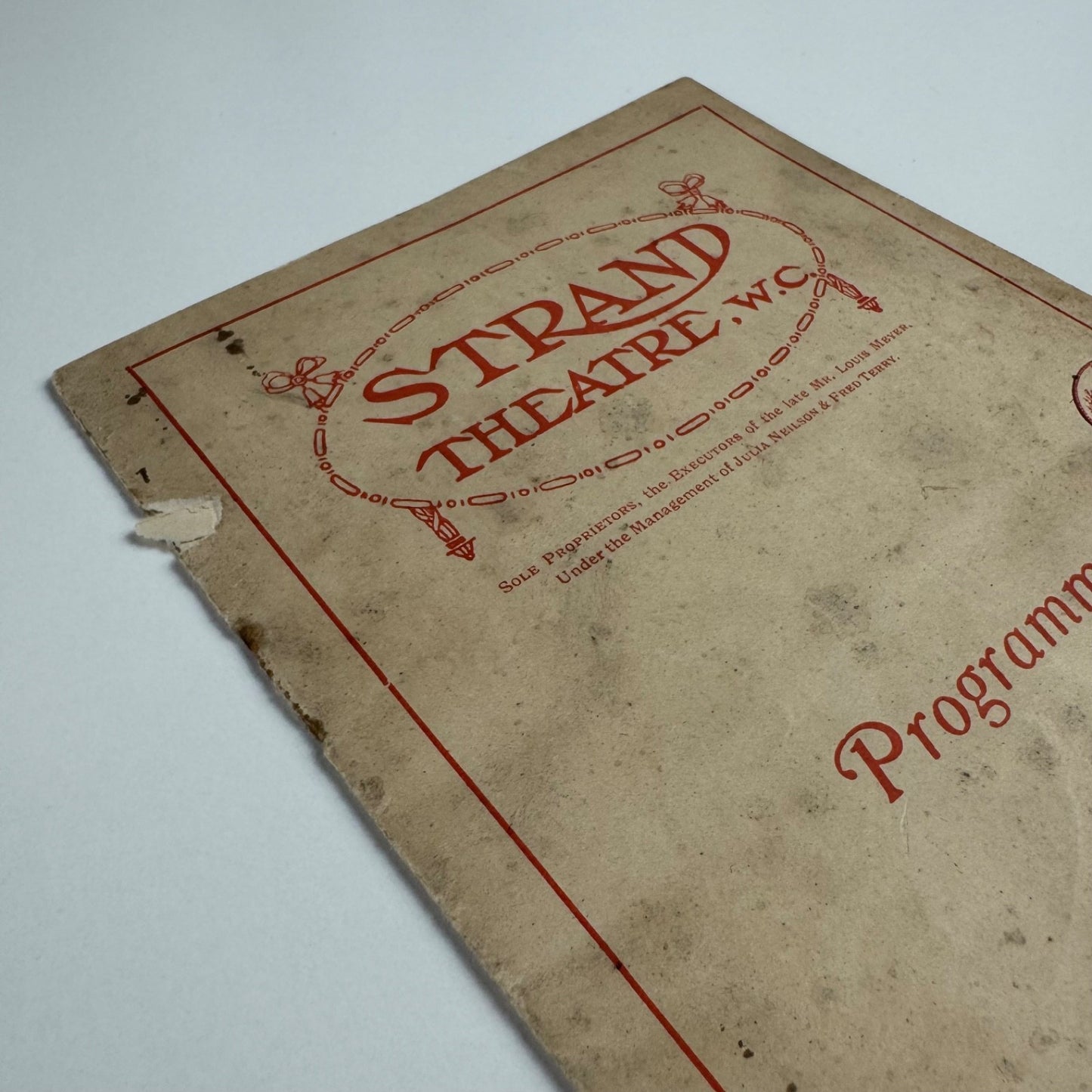 Programme Strand Theatre ‘Henry of Navarre’ by William Devereaux, 1915
