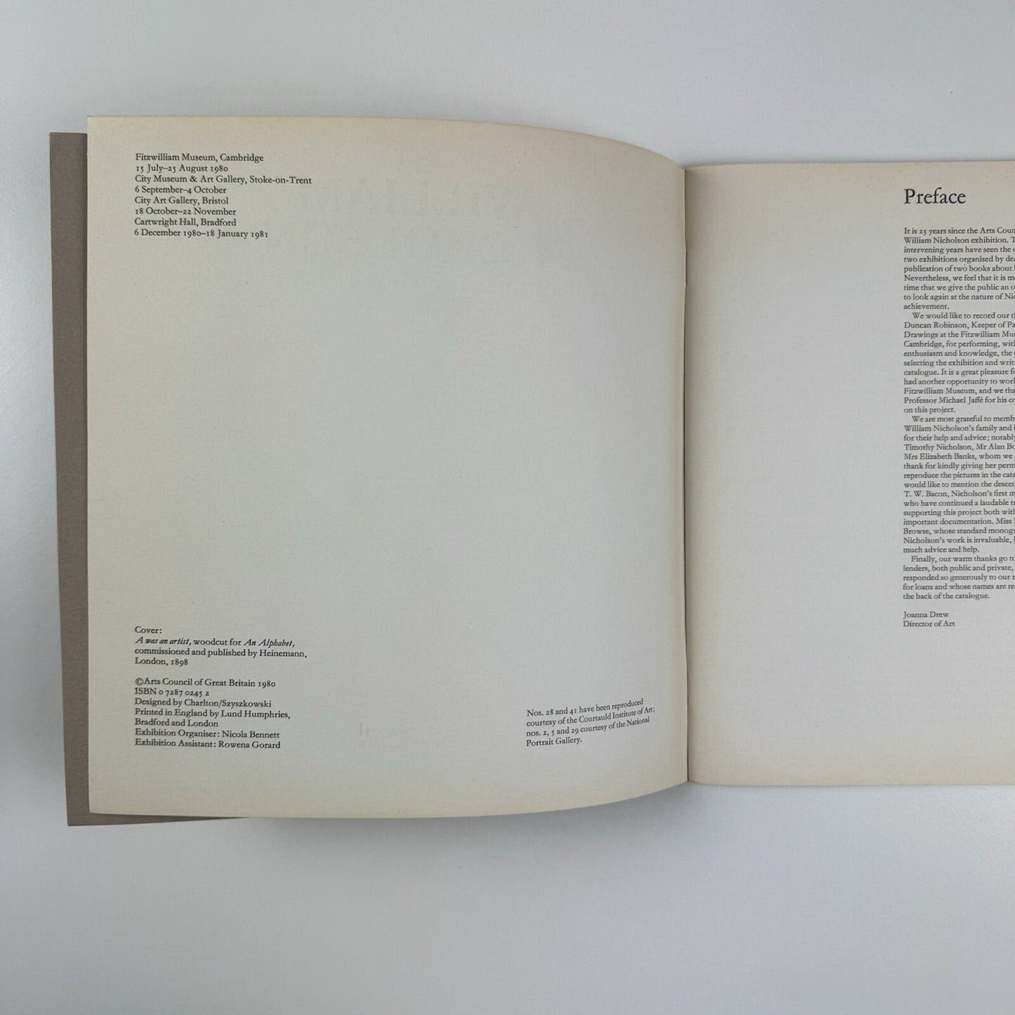 William Nicholson – Paintings, Drawings & Prints | Arts Council catalogue, 1980/81
