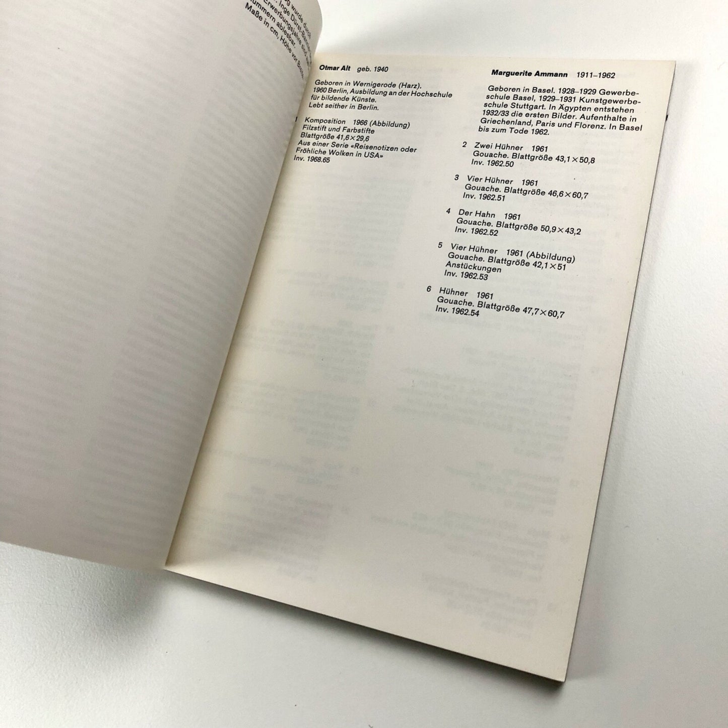 Moderne Zeichnungen und Aquarelle | Kunstmuseum Basel 1968/9