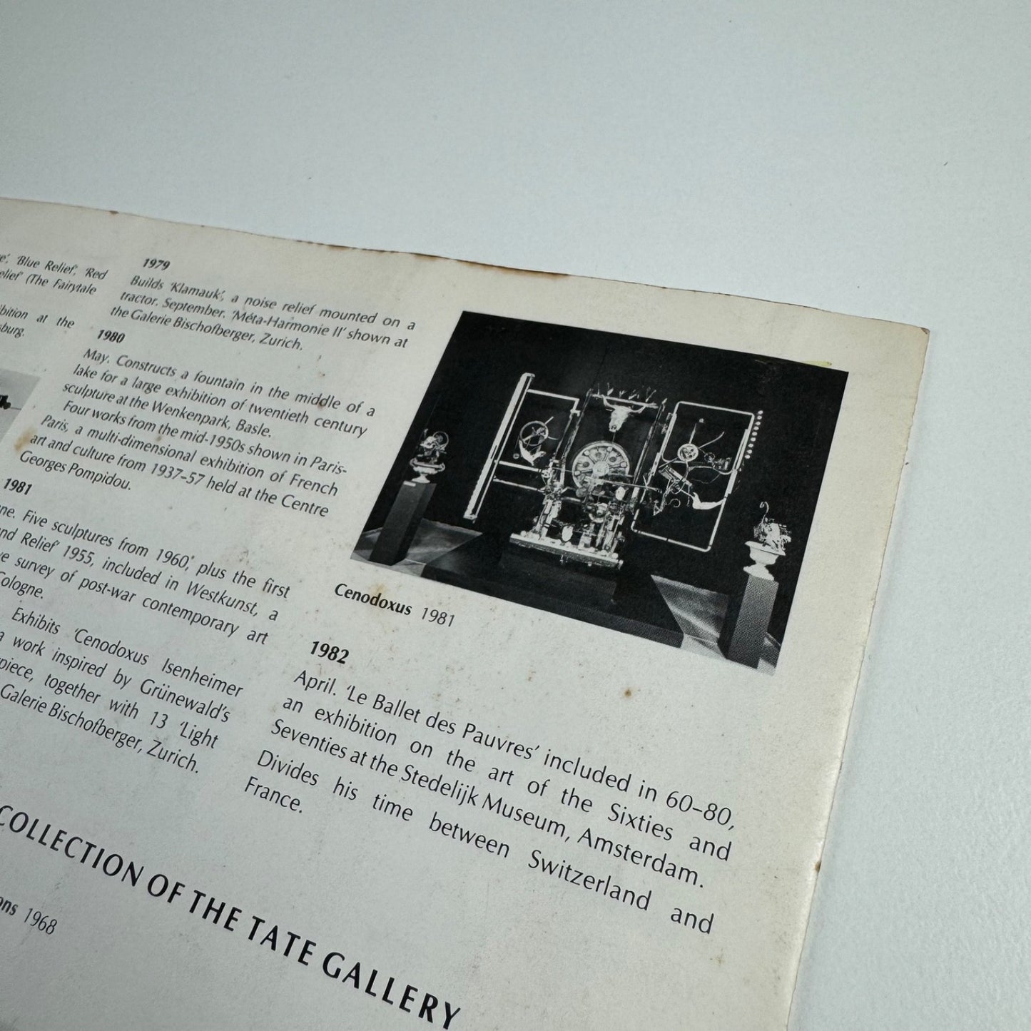 Gallery guide Tinguely |Tate Gallery 1982