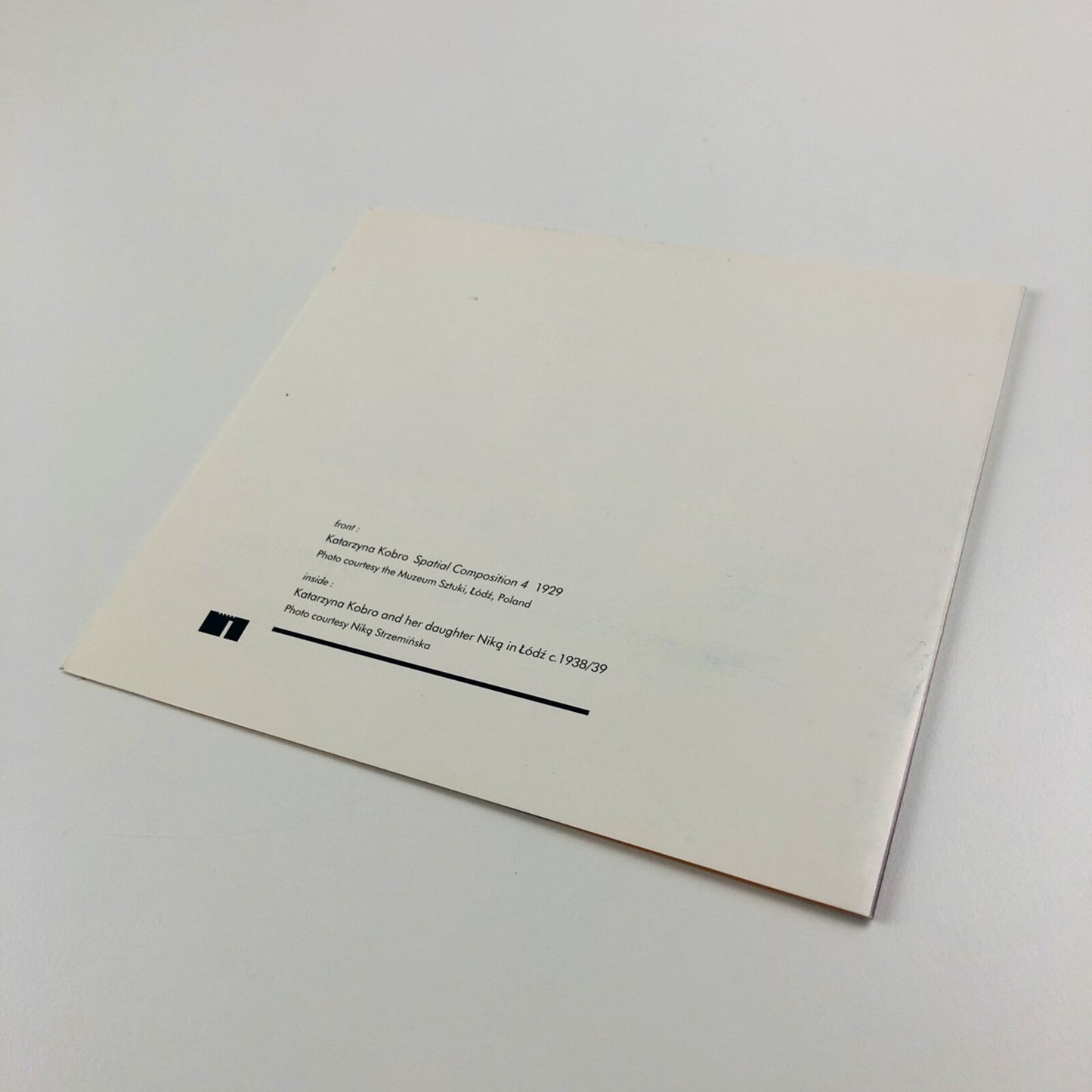 Katarzyna Kobro | Private View invitation card | Henry Moore Institute 1999