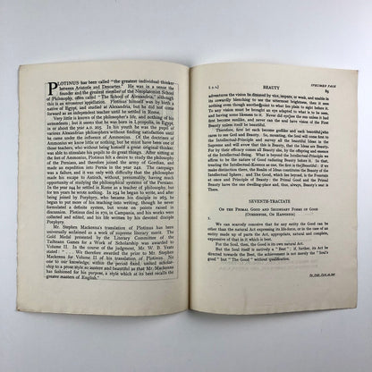 Prospectus for Plotinus trans Stephen Mackenna Medici Society 1924