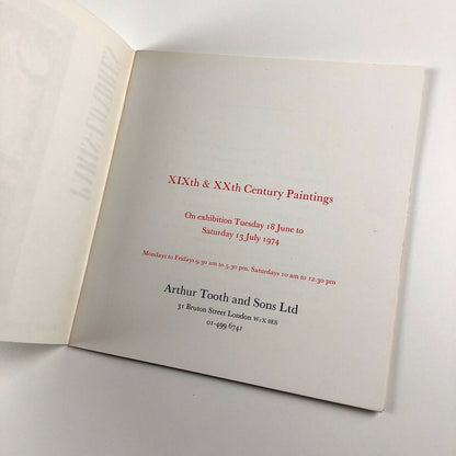Paris-Londres: 19th & 20th century Paintings | Arthur Tooth catalogue, June 1974