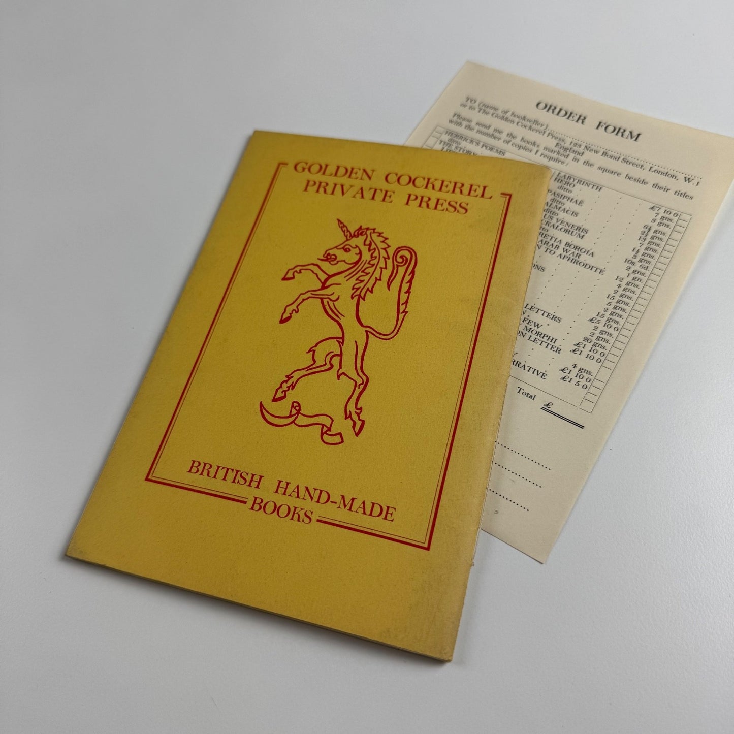 Golden Cockerel Private Press British Hand-made books Autumn 1954