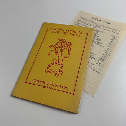 Golden Cockerel Private Press British Hand-made books Autumn 1954