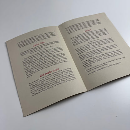 By the Way. No. 1 Autumn 1959. An occasional bulletin from The Curwen Press