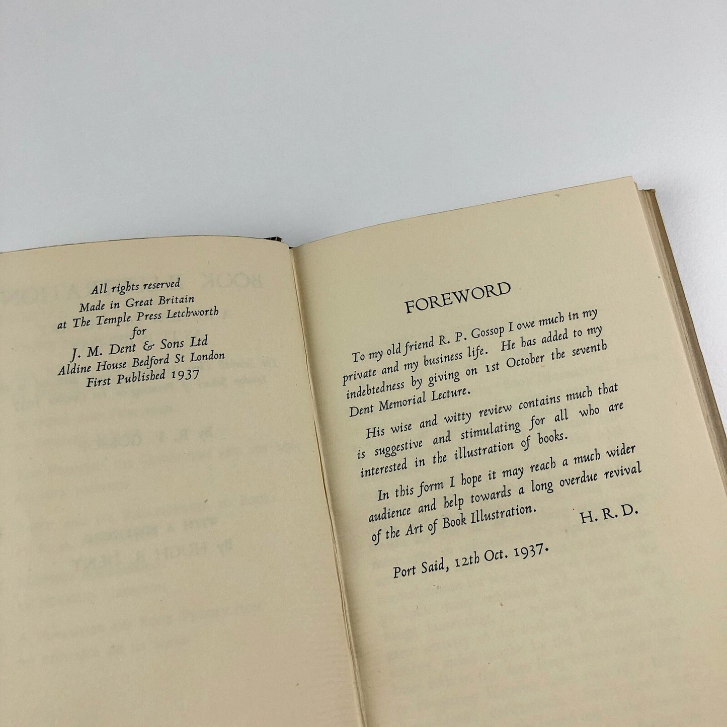 Book Illustration. A Review of the Art as it is to-day by G.P. Gossop | J.M. Dent & Son Ltd, 1937