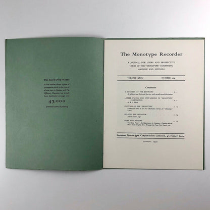 The Monotype Recorder | Vol. 26, No. 234 | Jan-Feb 1930 issue