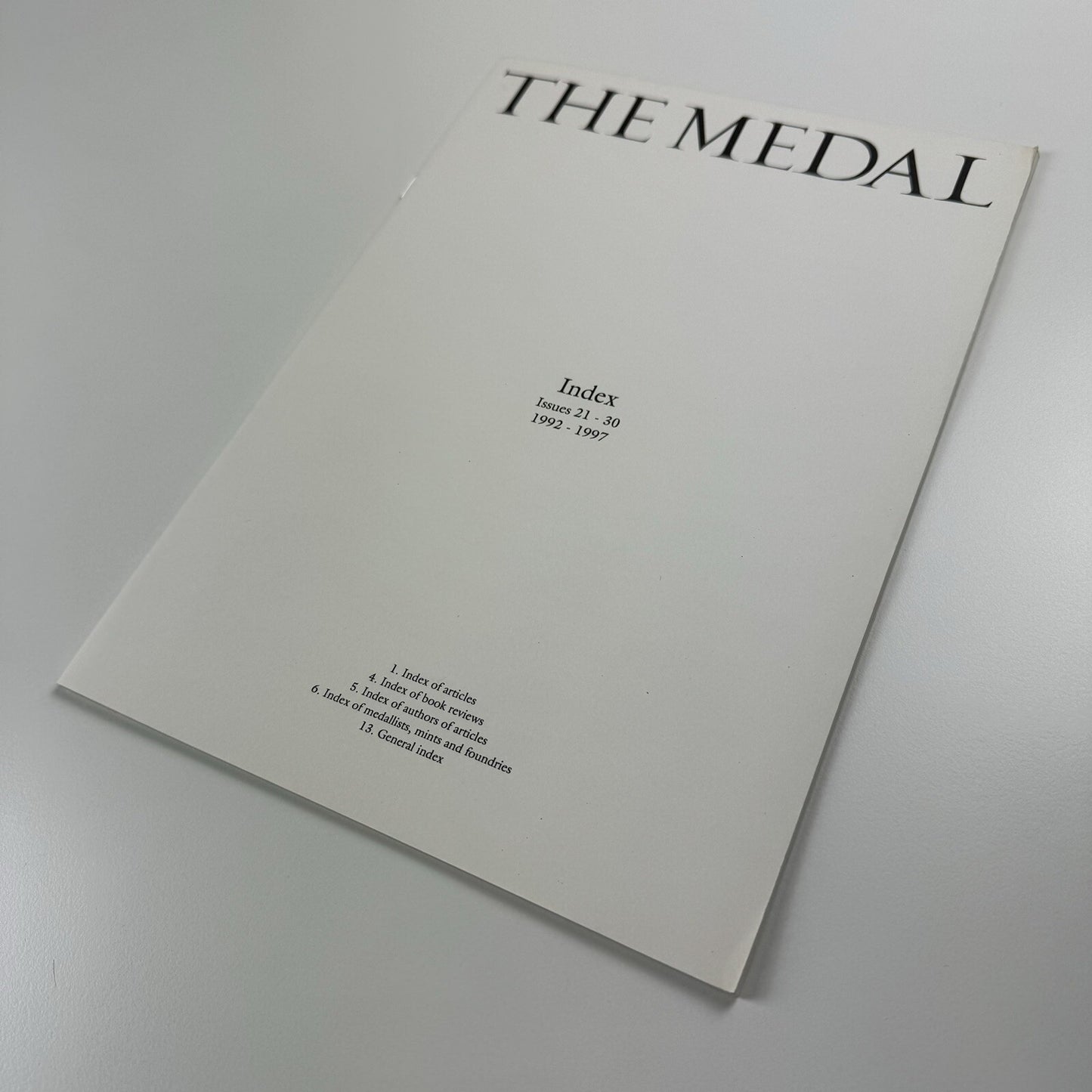 The Medal Index 1992-1997. Issues 21-30 | BAMS British Art Medal Society
