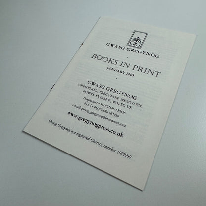 Leaflet Gwasg Gregynog | Books in Print January 2009