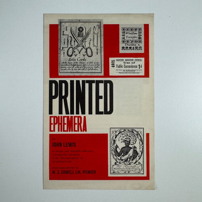 Promotional leaflet/order form for Printed Ephemera by John Lewis W.S. Cowell