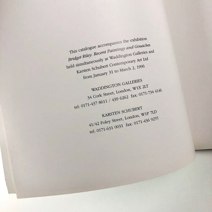 Bridget Riley: Recent Paintings and Gouaches | Waddington Galleries and Karsten Schubert, London, 1996