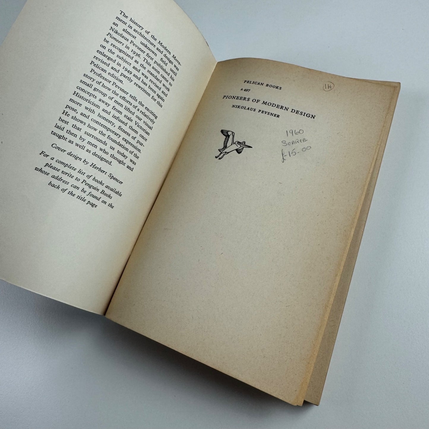 Pioneers of Modern Design from William Morris to Walter Gropius by Nikolaus Pevsner | Penguin 1960
