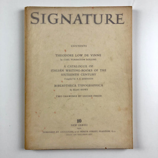 Signature. A quadrimestrial of typography and graphic arts |  New Series No. 10, 1950 | Editor Oliver Simon