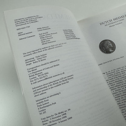 The Medal. British Art Medal Society BAMS journal. Issue No. 33, Autumn 1998