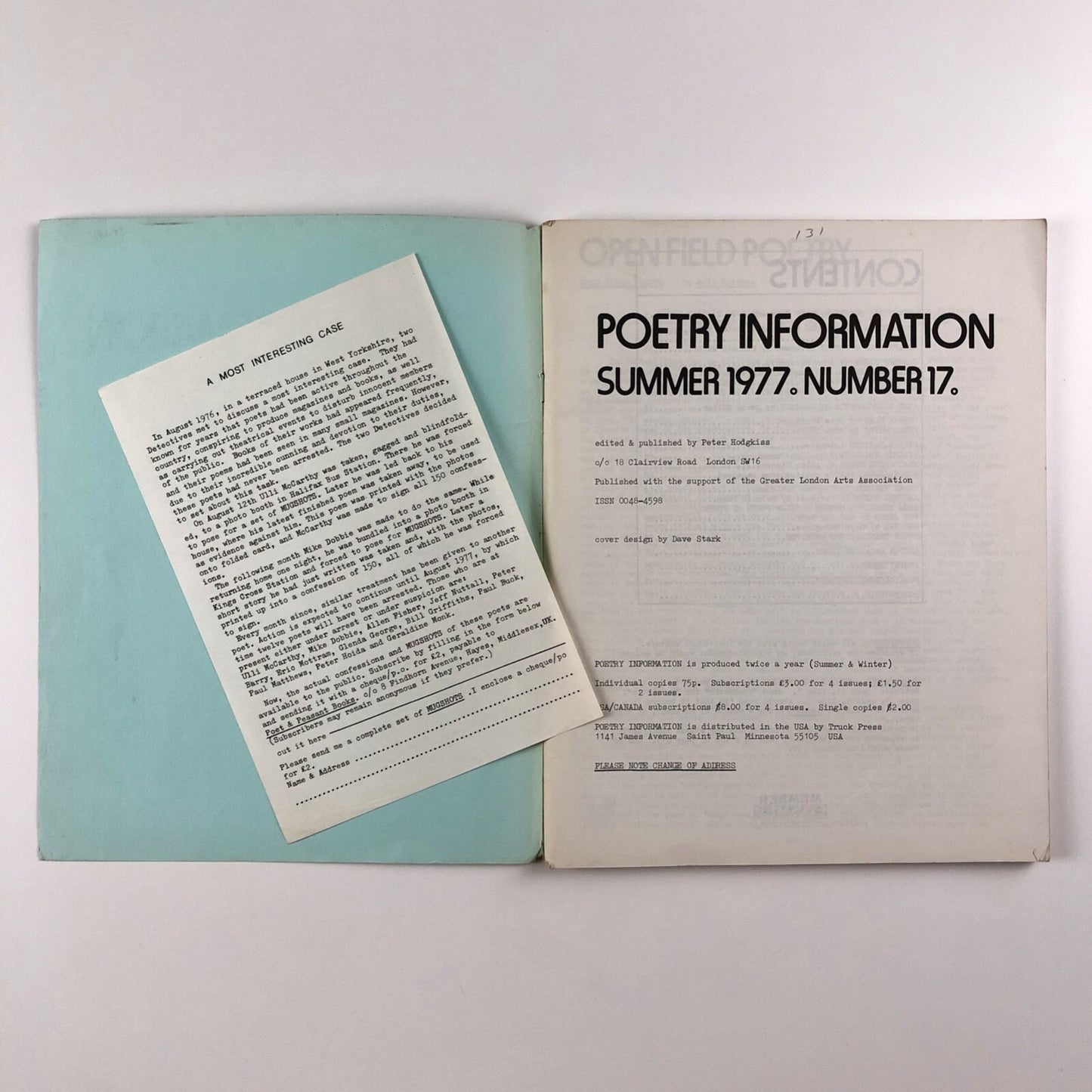 Poetry Information Summer 1977, No 17 | Edited and published by Peter Hodgkiss