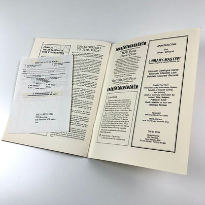 Fine Print. A Review for the Arts of the Book – Vol 16, No. 1, Spring 1990