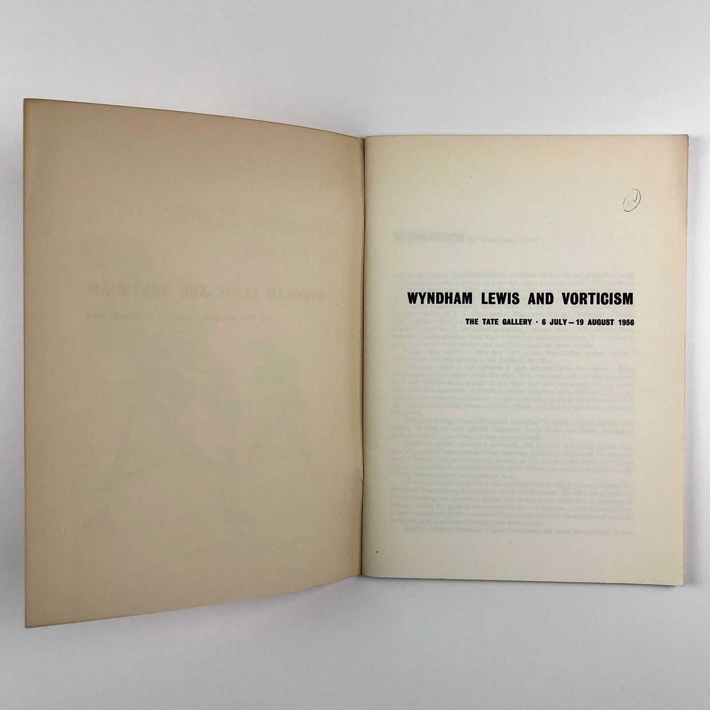 Wyndham Lewis and Vorticism | Tate Gallery exhibition catalogue, 1956