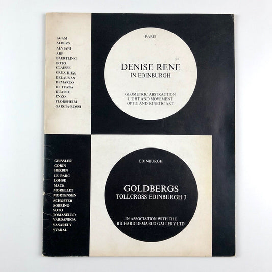 Denise René in Edinburgh. Geometric abstraction light and movement optic and kinetic art. Goldbergs Edinburgh in association with the Richard Demarco Gallery Ltd, 1968