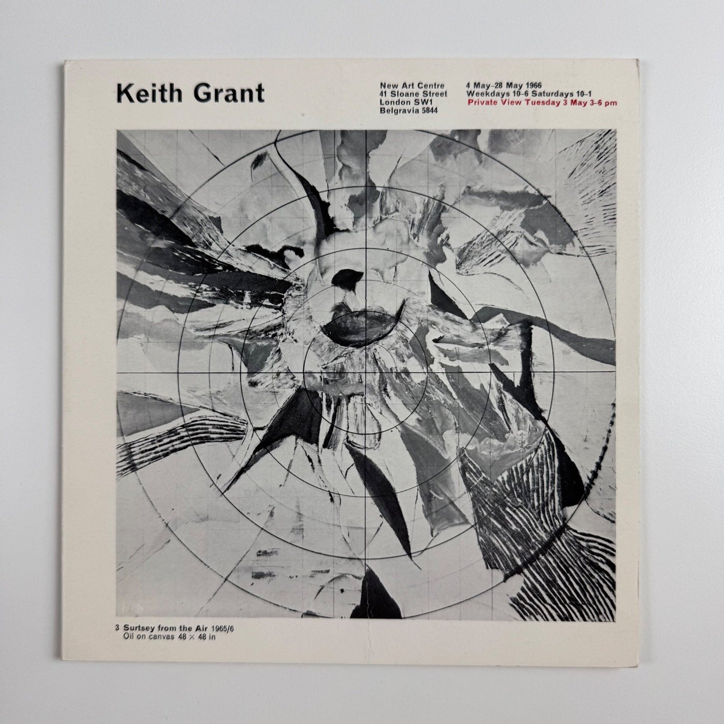 Folding card/catalogue Keith Grant | New Art Centre, London, 1966