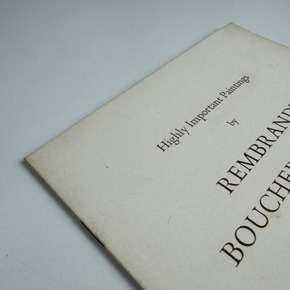 Highly Important Paintings by Rembrandt, Boucher, Cezanne, Hals, Guard, Gaughin and others | Wildenstein & Co, 1959