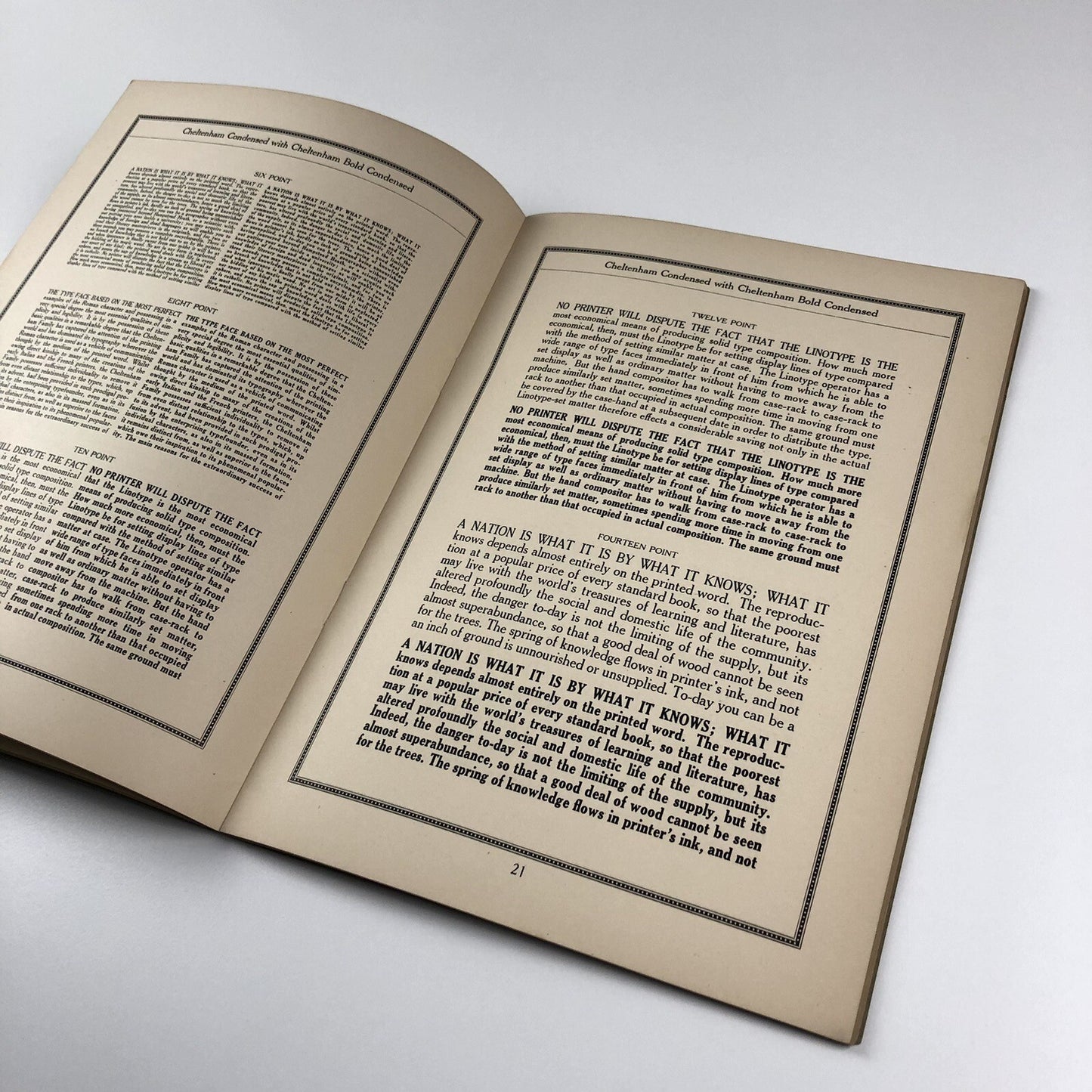 The Linotype Cheltenham Family type specimen brochure | April 1927