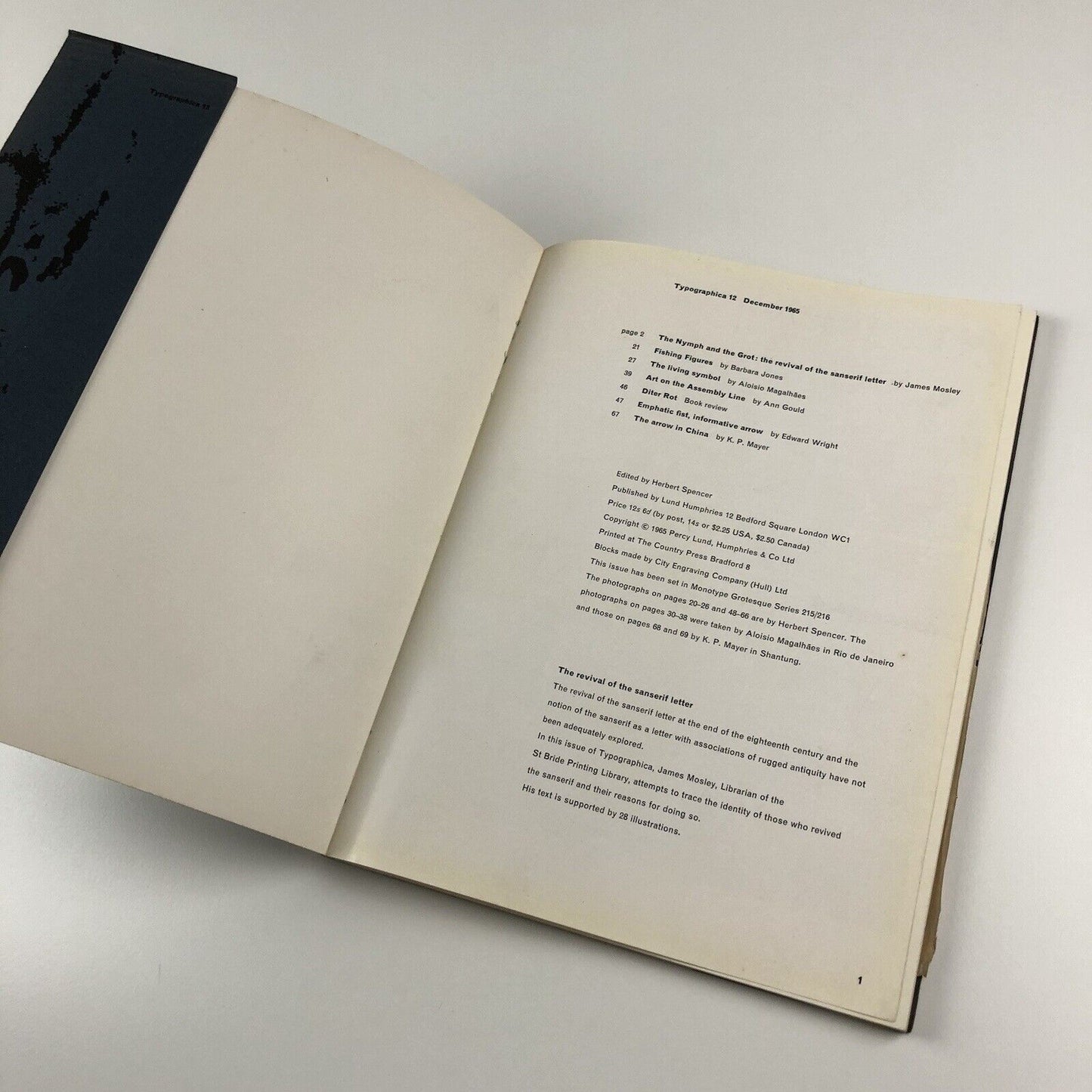 Typographica 12 (new series) December 1965 | Lund Humphries | Herbert Spencer