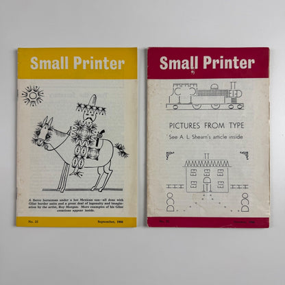 Small Printer x 2 issues nos 21 and 22 for September and October 1966, includes article on type art