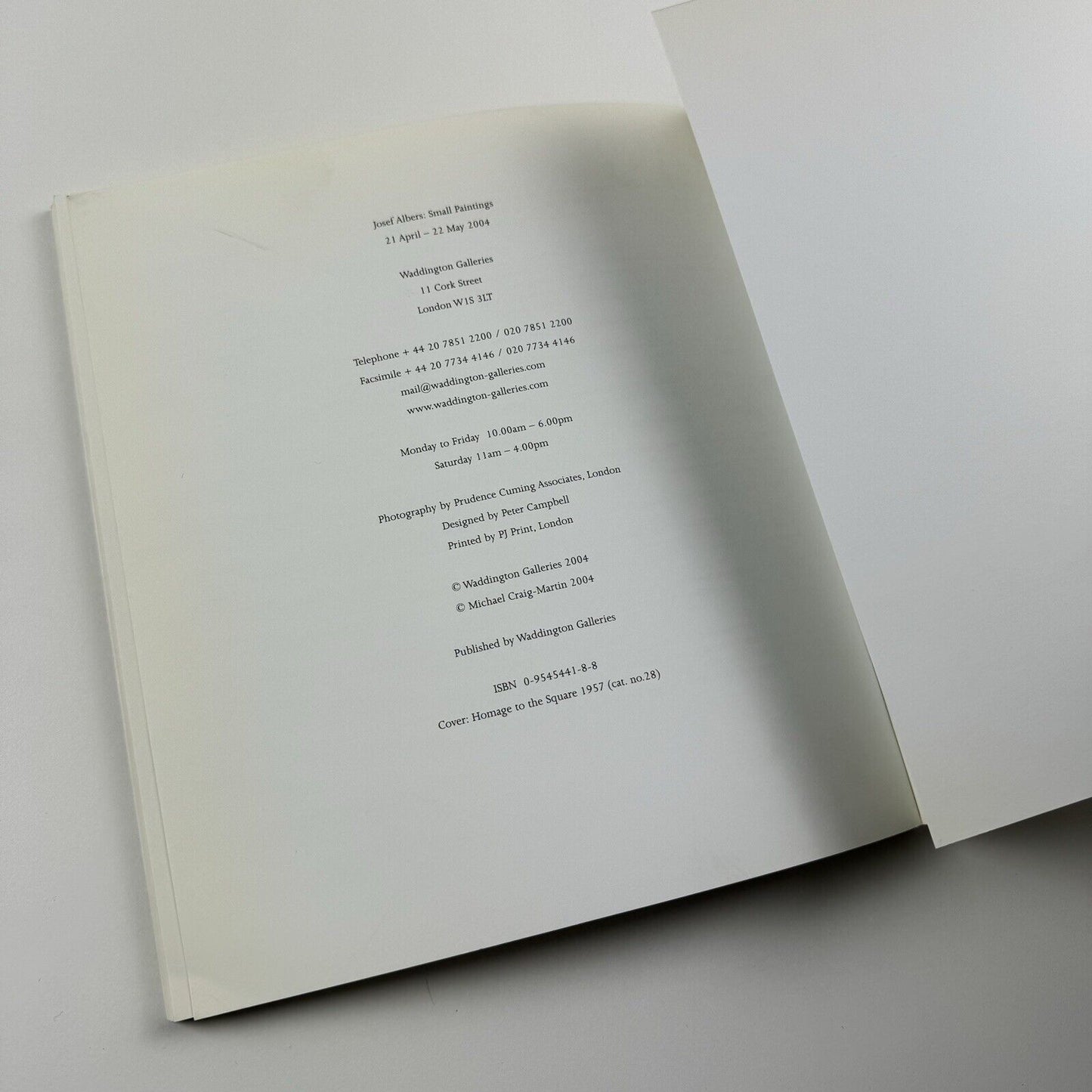 Josef Albers. Small Paintings | Waddington Galleries exhibition catalogue booklet, 2004