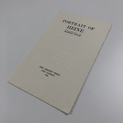 Prospectus for Portrait of Heine | Translated by Humbert Wolfe | The Cresset Press, 1930