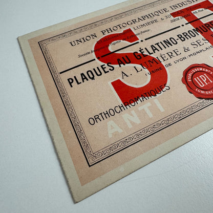 Promotional card for Union Photographique Industrielle. Lumière & Joula c.1911
